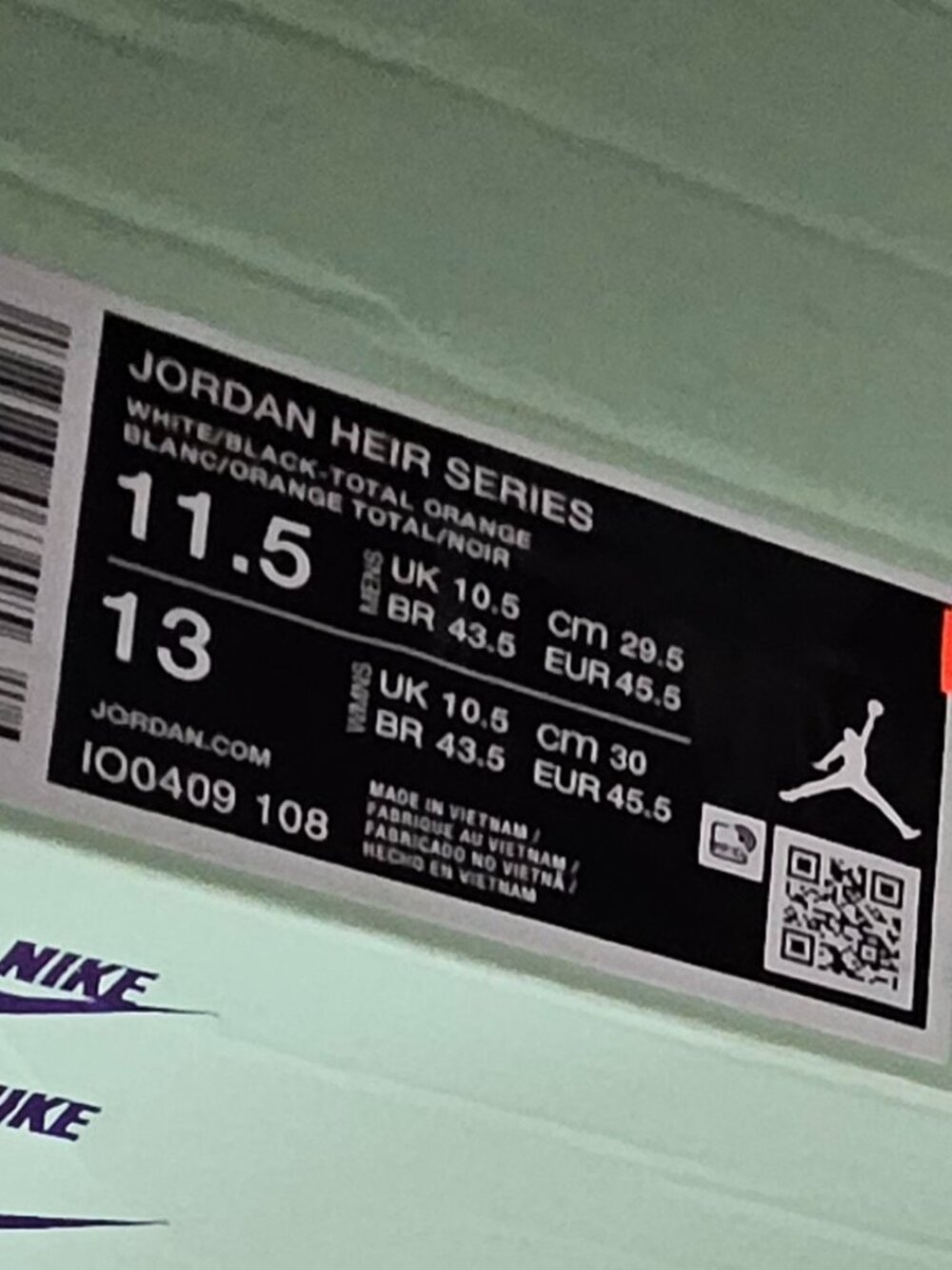 Jordan Heir Series White Total Orange Wolf Grey Sneakers IO0409-108 Mens 11.5 - Picture 7 of 9